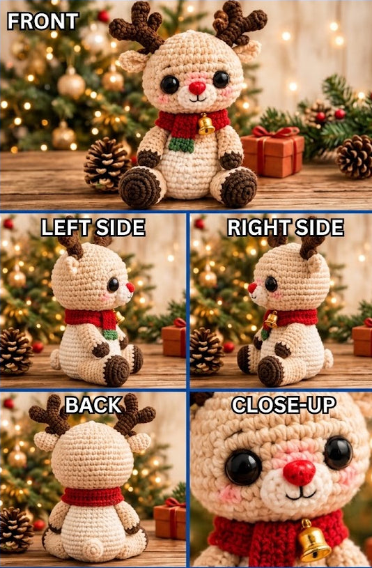 Santa's Reindeer Crochet Pattern PDF – Christmas Amigurumi Digital Download