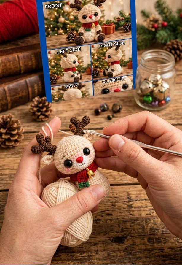 Santa's Reindeer Crochet Pattern PDF – Christmas Amigurumi Digital Download
